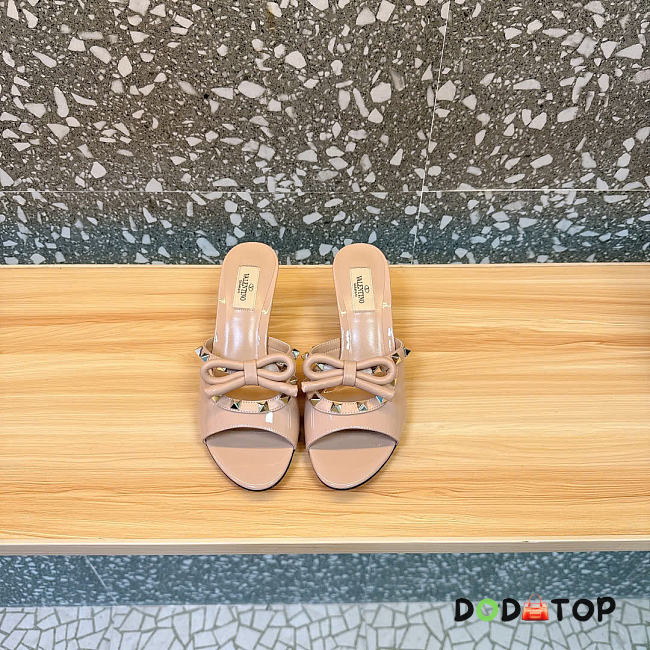 Vanlentiano rockstud beige heels 6cm - 1