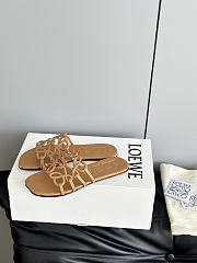 LOEWE Petal Anagram leather slides  - 5