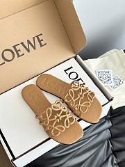 LOEWE Petal Anagram leather slides  - 3