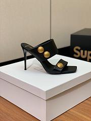 Balmain Heeled Eva mules in calfskin black, Heel height 9.5 cm - 3