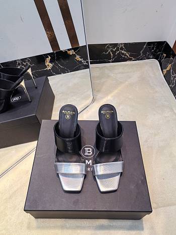 Balmain Heeled black&silver, Heel height 9.5 cm