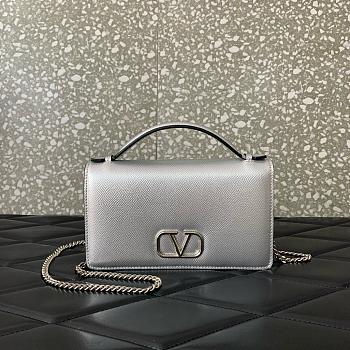 Valentino bag Logo silver size 19x10.5x4cm