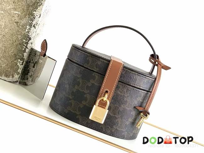 Celine Vanity Case in Triomphe Canvas and Calfskin bag size 10 x 15 x 11,5 cm - 1