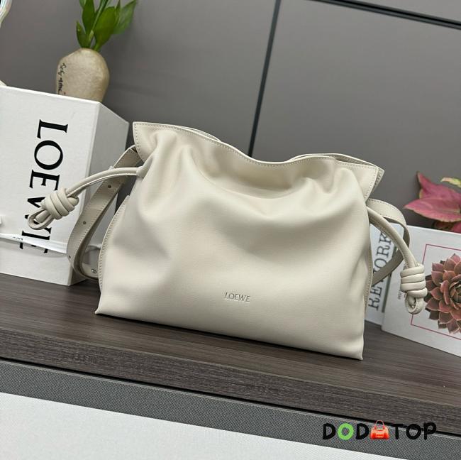 LOEWE Flamenco leather clutch white bag size 30x24.5x10.5cm - 1