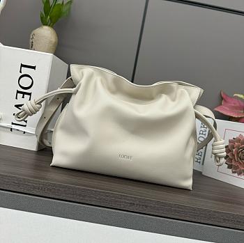 LOEWE Flamenco leather clutch white bag size 30x24.5x10.5cm