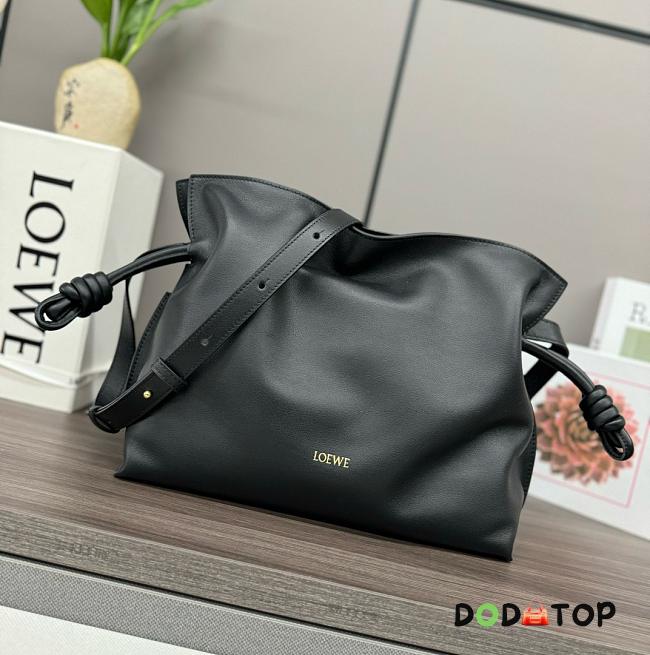 LOEWE Flamenco leather clutch black bag size 30x24.5x10.5cm - 1