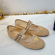 Prada Mesh fabric ballerinas beige - 3