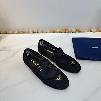 Prada Mesh fabric ballerinas black