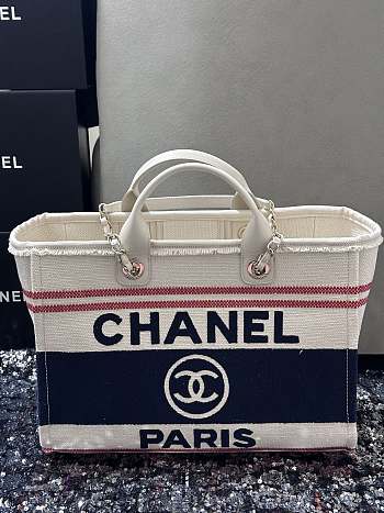 Chanel shopping bag size 38cm blue
