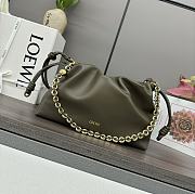 LOEWE Flamenco leather clutch green bag size 30x24.5x10.5cm - 1