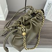 LOEWE Flamenco leather clutch green bag size 30x24.5x10.5cm - 5