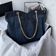 Chanel shopping bag jean size 38×32×14cm - 4