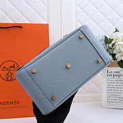 Hermès Lindy bag 26cm Clémence leather color blue - gold hardware - 4