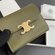 Celine Triomphe wallet green size 10.5x9x3cm - 6