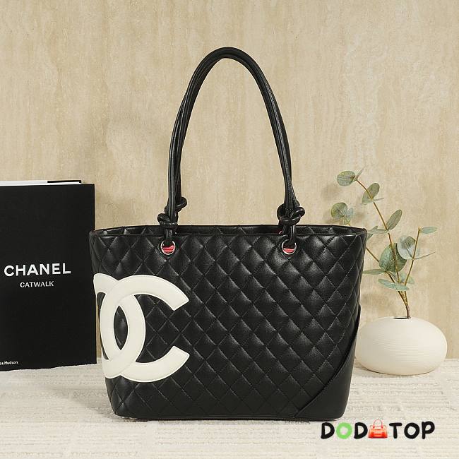Chanel Cambon black bag logo size 30x25x15cm - 1