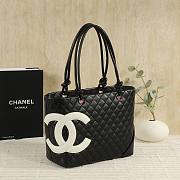 Chanel Cambon black bag logo size 30x25x15cm - 5