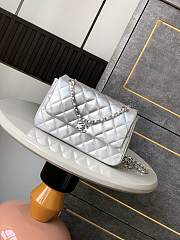 Chanel flap bag silver color bag size 14 X 22.5 X 5.8 cm - 1