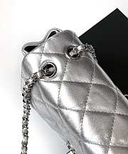 Chanel flap bag silver color bag size 14 X 22.5 X 5.8 cm - 4