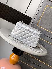 Chanel flap bag silver color bag size 14 X 22.5 X 5.8 cm - 2