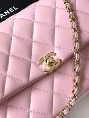 Chanel flap bag pink color bag size 14 X 22.5 X 5.8 cm - 3