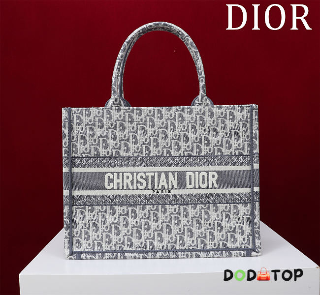 Dior Book Tote gray medium bag size 36x28x16cm - 1
