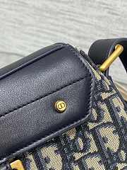 Dior Streetchic Small Bag Oblique jacquard canvas and smooth calfskin in blue size 24x5x12.5cm - 6