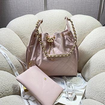 Chanel hobo bag pink pastel color size 40x30x15cm