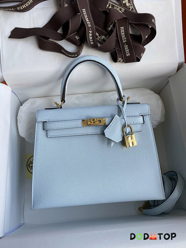 Hermes KELLY Bag Blue Color - Epsom leather - gold hardware - 25cm - 1