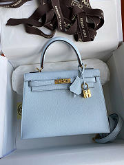 Hermes KELLY Bag Blue Color - Epsom leather - gold hardware - 25cm - 1