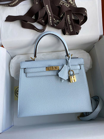 Hermes KELLY Bag Blue Color - Epsom leather - gold hardware - 25cm