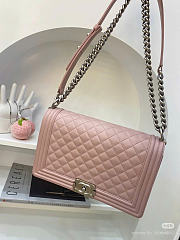 Chanel Boybag pink Silver Hardware Lambskin Leather Size 25 cm - 1