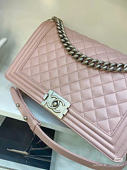 Chanel Boybag pink Silver Hardware Lambskin Leather Size 25 cm - 5