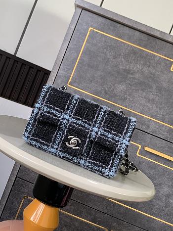 Chanel Mini CF Tweed blue bag Size 20cm