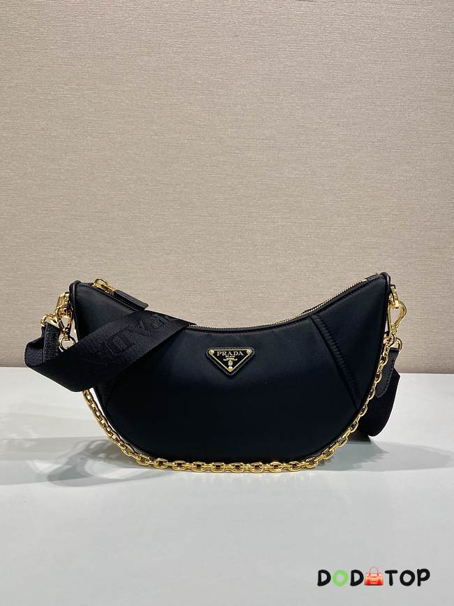 Prada Demi-lune Re-Nylon shoulder bag black size 30x13.5x6cm - 1