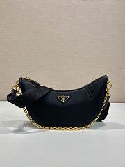 Prada Demi-lune Re-Nylon shoulder bag black size 30x13.5x6cm - 1