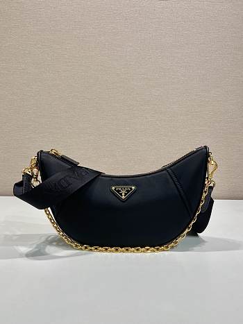 Prada Demi-lune Re-Nylon shoulder bag black size 30x13.5x6cm