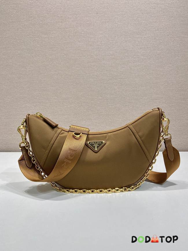 Prada Demi-lune Re-Nylon shoulder bag brown size 30x13.5x6cm - 1