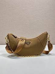 Prada Demi-lune Re-Nylon shoulder bag brown size 30x13.5x6cm - 1