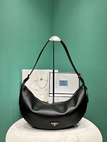 Prada Demi-lune large leather shoulder bag black size 42x19.5x8.5cm