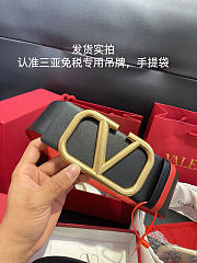 Valentino REVERSIBLE VLOGO SIGNATURE BELT IN GLOSSY CALFSKIN 70 MM  - 1