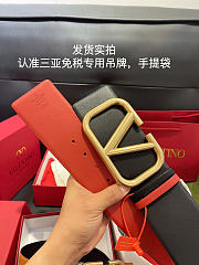 Valentino REVERSIBLE VLOGO SIGNATURE BELT IN GLOSSY CALFSKIN 70 MM  - 2