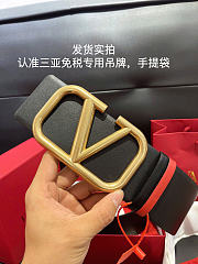 Valentino REVERSIBLE VLOGO SIGNATURE BELT IN GLOSSY CALFSKIN 70 MM  - 3