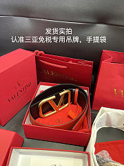 Valentino REVERSIBLE VLOGO SIGNATURE BELT IN GLOSSY CALFSKIN 70 MM  - 4