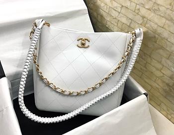 Chanel hobo white bag size 26x25x7.5cm