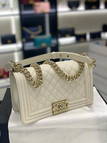 Chanel Leboy off white silver hardware size 25cm