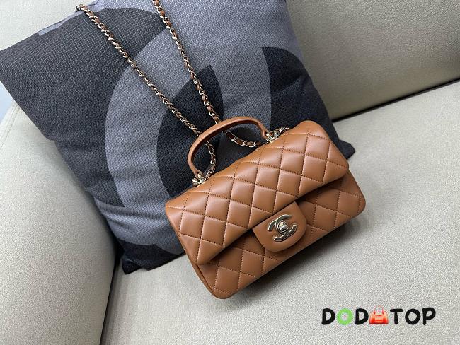 Chanel handle brown bag size 21x13x8cm - 1