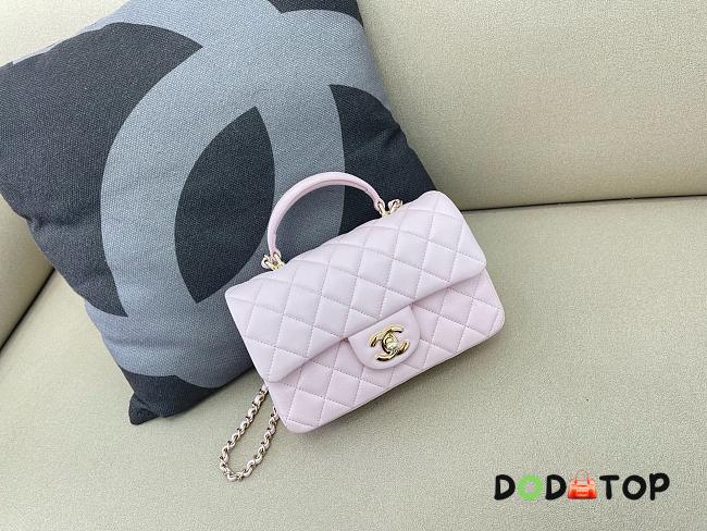 Chanel top handle light pink bag size 21cm - 1