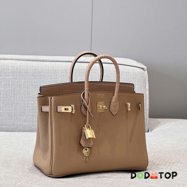 Hermes birkin bag 25cm Caramel color - gold hardware - togo leather - 1