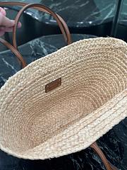 Prada raffia and leather shopping bag size 27×56×28cm - 5