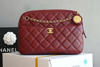Chanel 24K red bag size 24x19x9cm